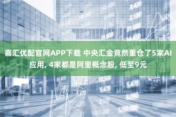 嘉汇优配官网APP下载 中央汇金竟然重仓了5家AI应用, 4家都是阿里概念股, 低至9元