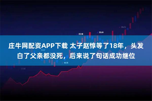 庄牛网配资APP下载 太子赵惇等了18年，头发白了父亲都没死，后来说了句话成功继位